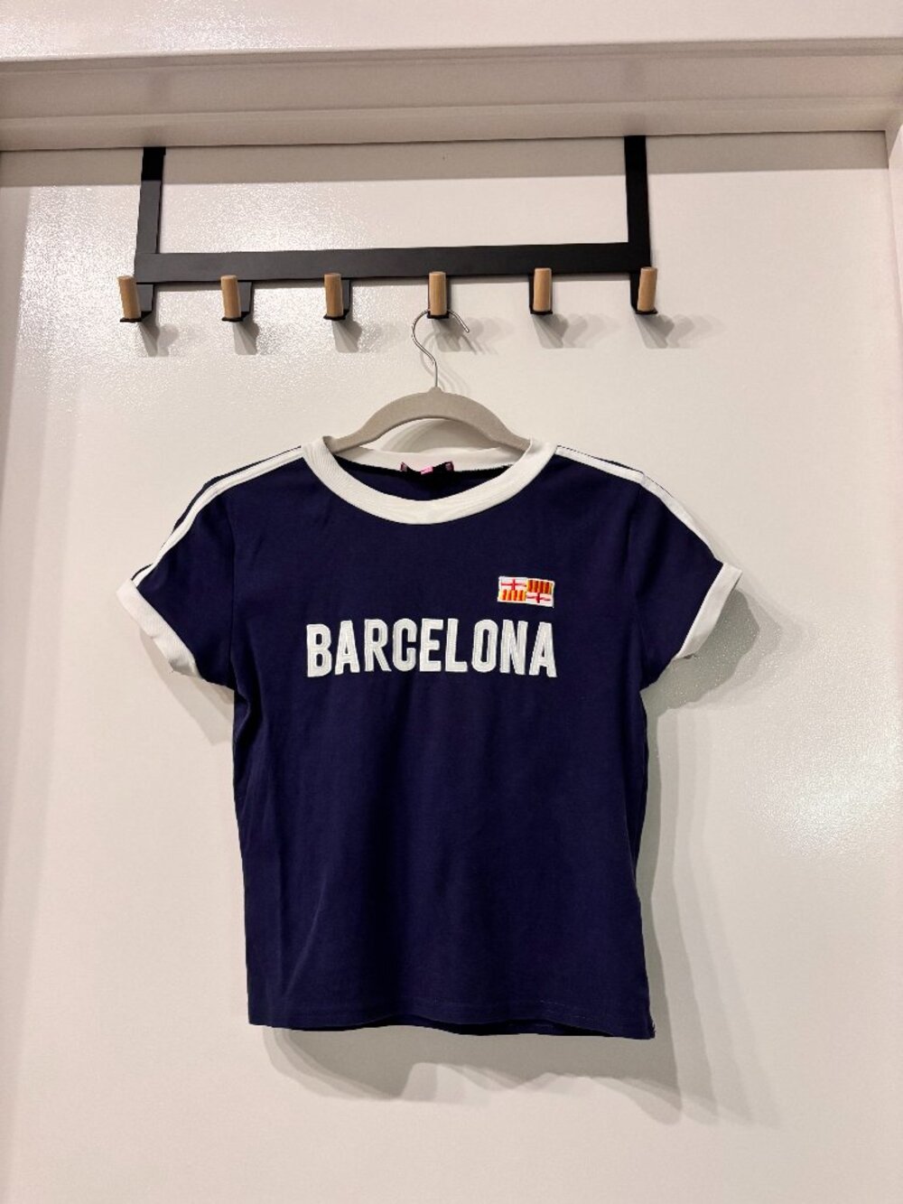 Edikted Barcelona Navy Ringer Tee Sz S